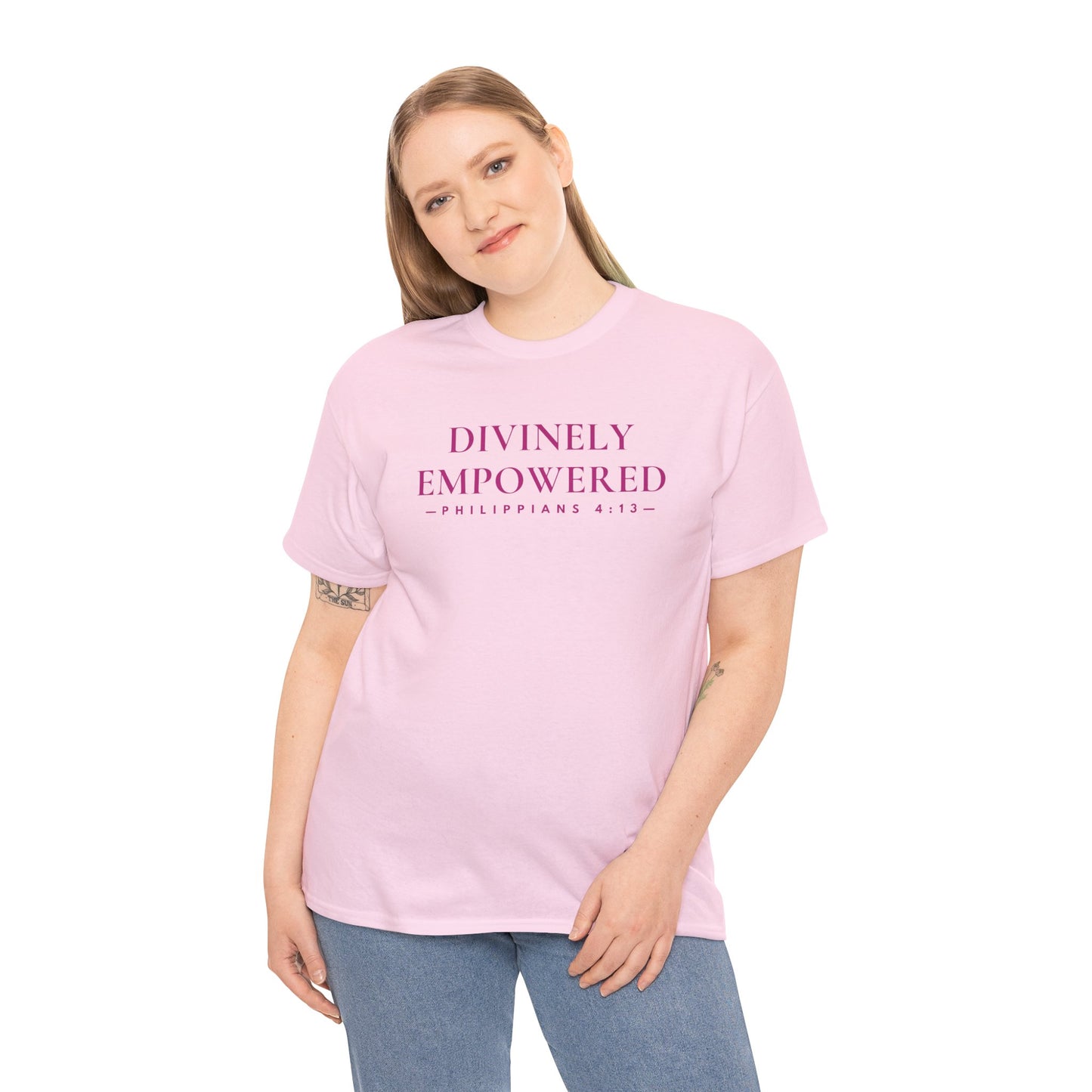 DIVINELY EMPOWERED (Philippians 4:13) Heavy Cotton Tee