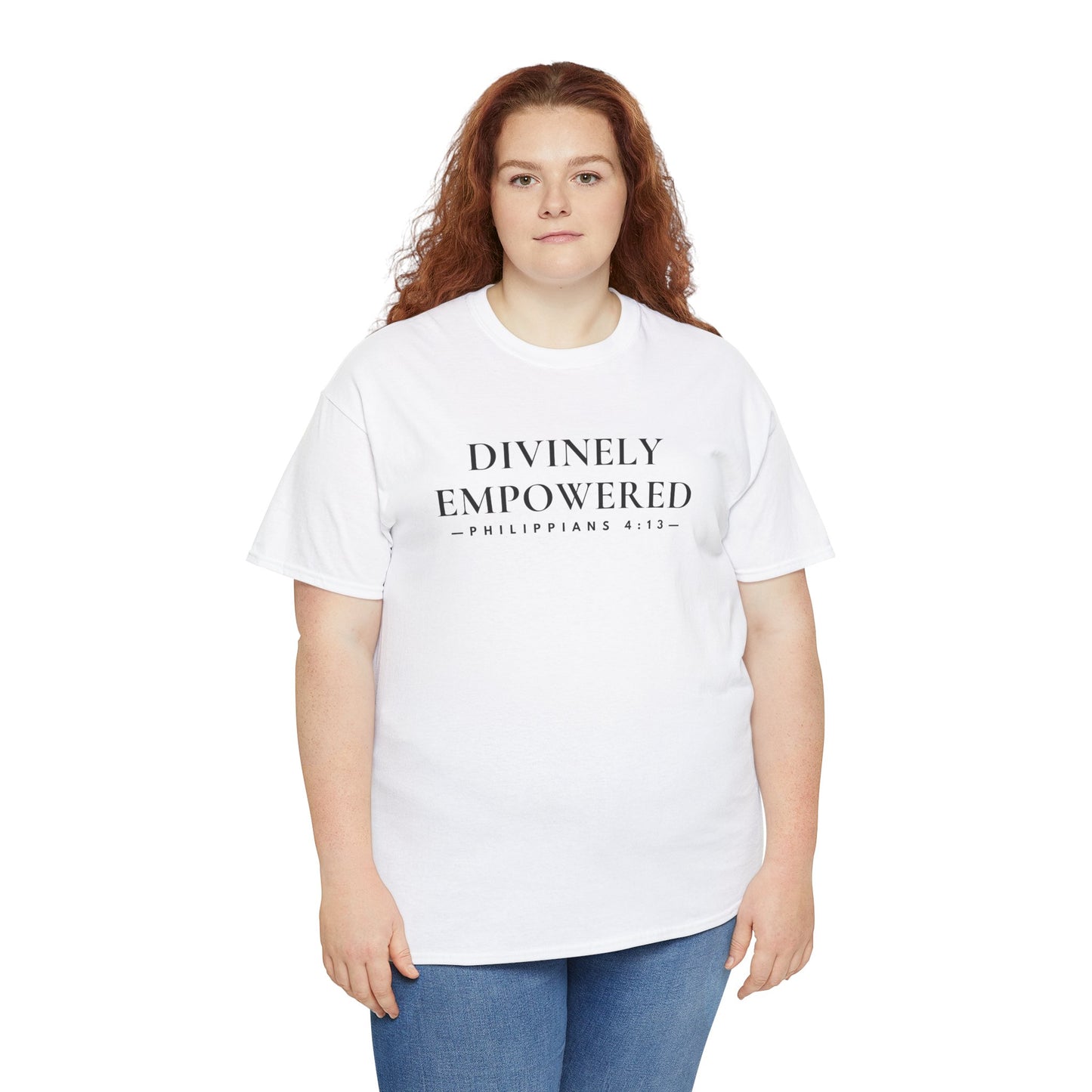 DIVINELY EMPOWERED (Philippians 4:13) Heavy Cotton Tee