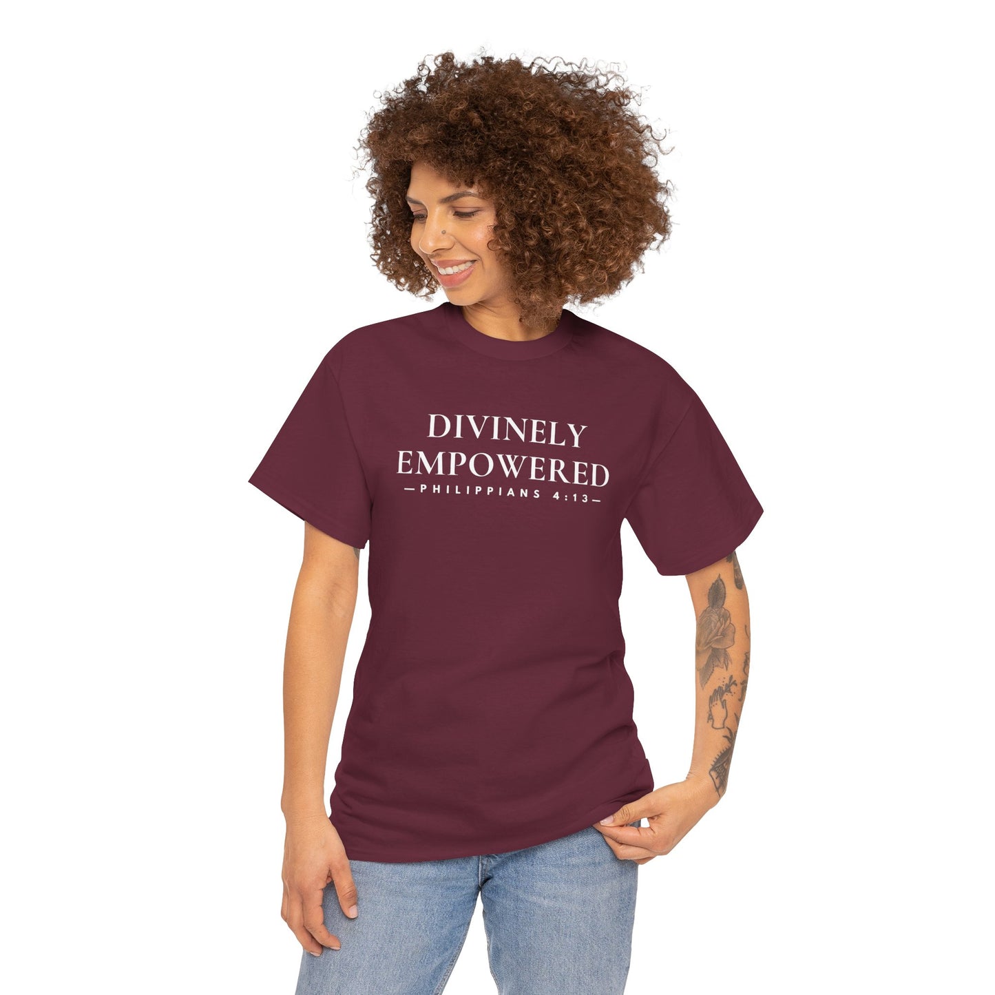 DIVINELY EMPOWERED (Philippians 4:13) Heavy Cotton Tee