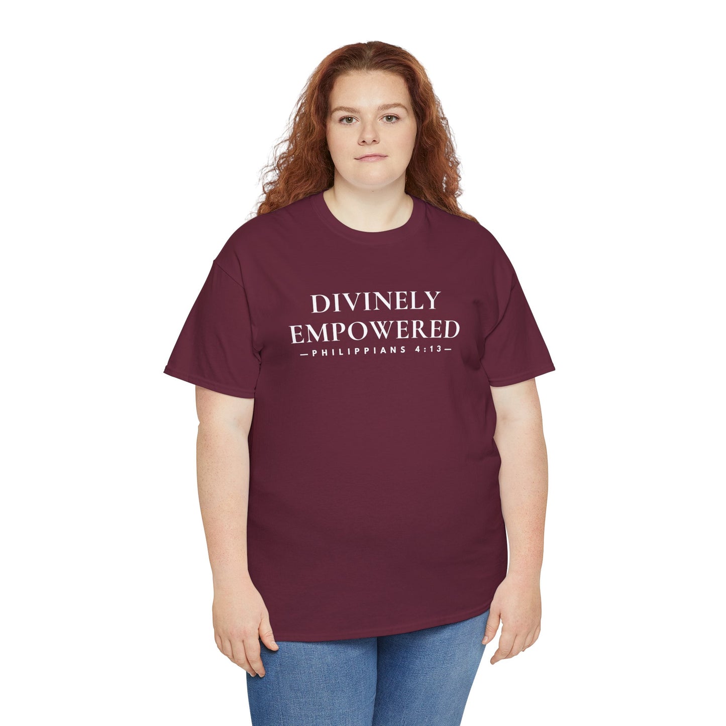 DIVINELY EMPOWERED (Philippians 4:13) Heavy Cotton Tee