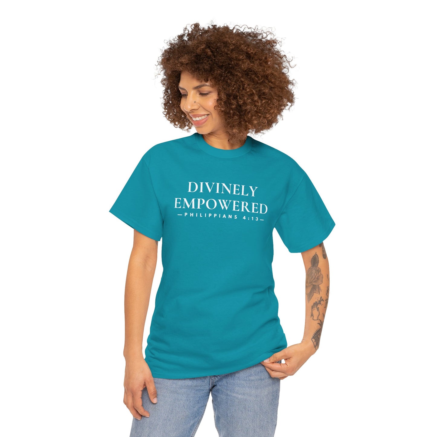 DIVINELY EMPOWERED (Philippians 4:13) Heavy Cotton Tee