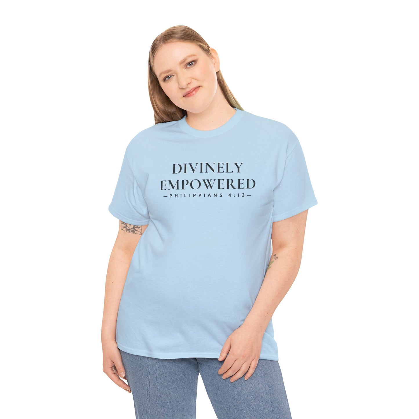 DIVINELY EMPOWERED (Philippians 4:13) Heavy Cotton Tee