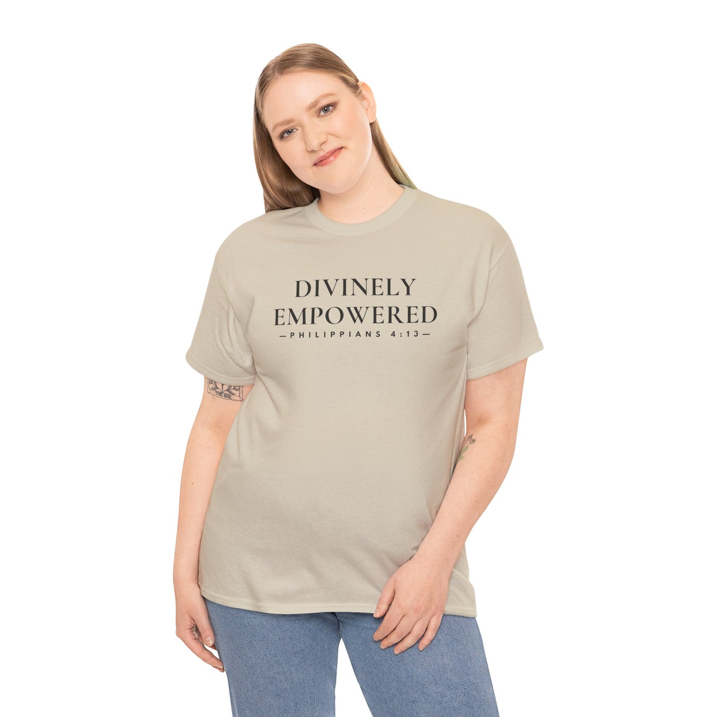 DIVINELY EMPOWERED (Philippians 4:13) Heavy Cotton Tee