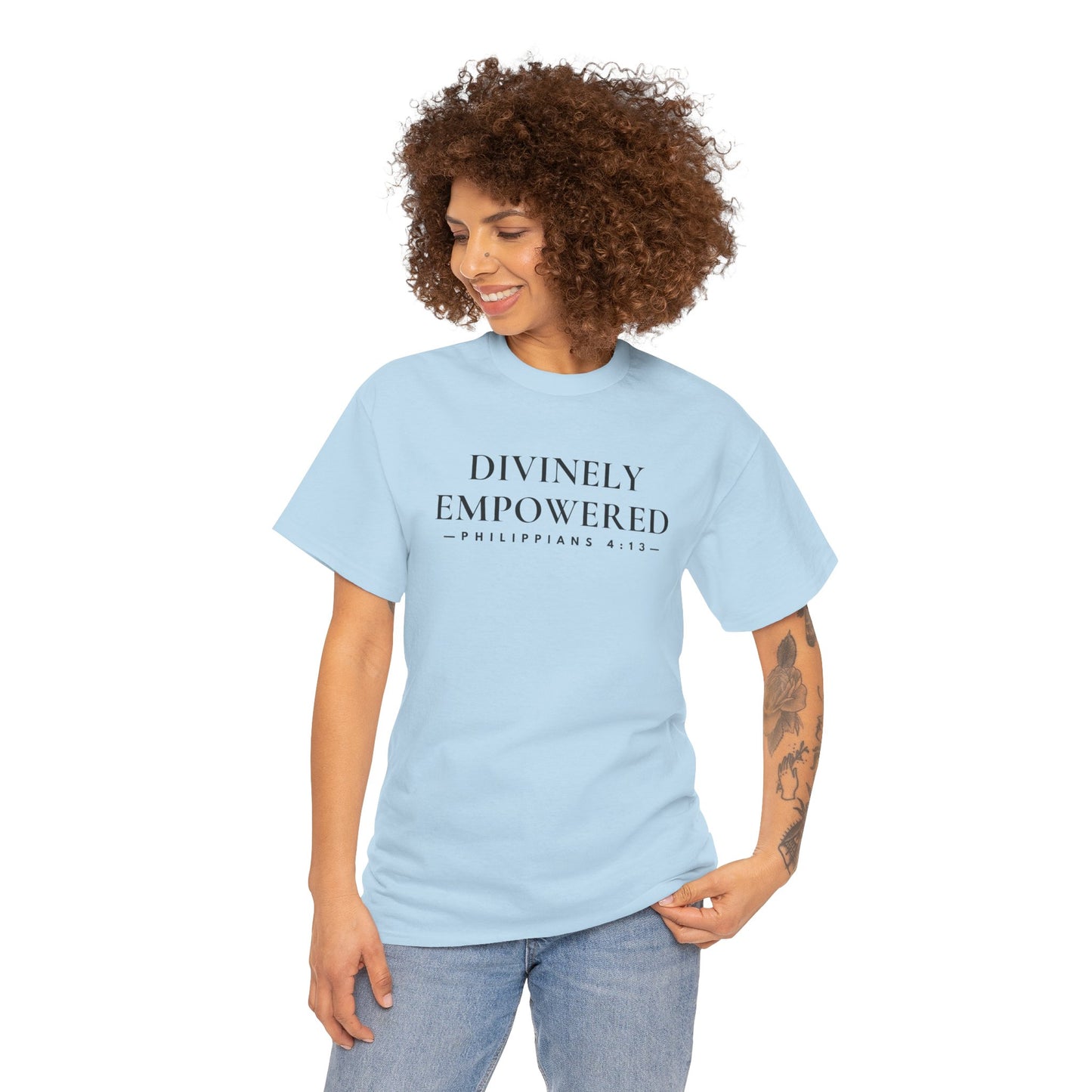 DIVINELY EMPOWERED (Philippians 4:13) Heavy Cotton Tee