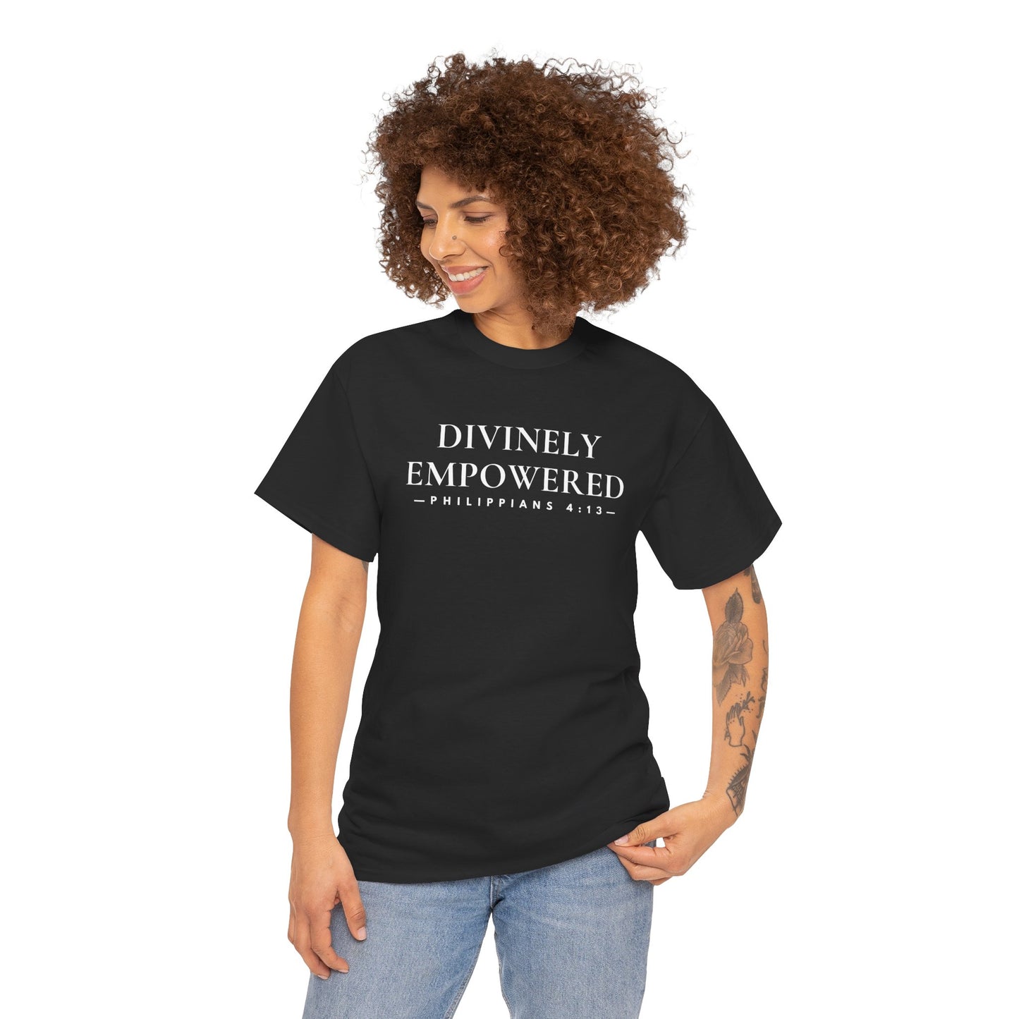 DIVINELY EMPOWERED (Philippians 4:13) Heavy Cotton Tee